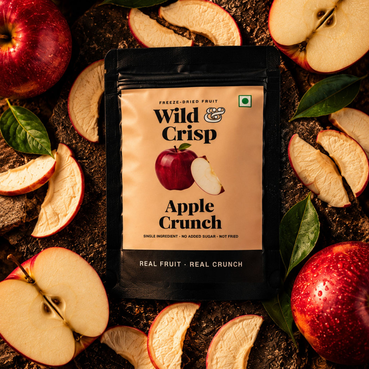 Wild & Crisp Apple Crunch pouch with freeze-dried apple