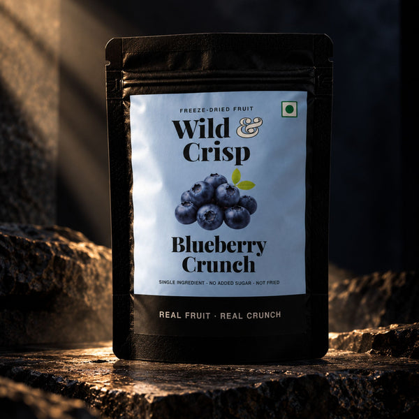 Wild & Crisp Blueberry Crunch pouch with freeze-dried blueberry