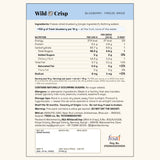 Wild & Crisp Blueberry Crunch back label: ingredients and nutrition
