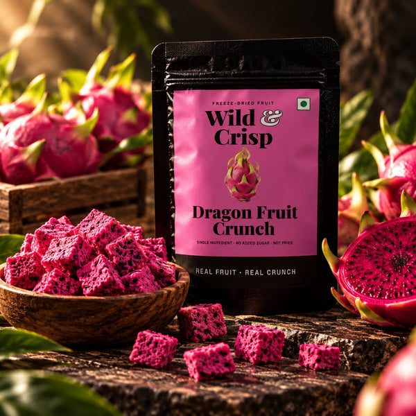 Wild & Crisp Dragon Fruit Crunch pouch with freeze-dried dragon fruit