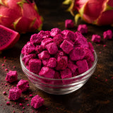 Freeze-dried dragon fruit pieces